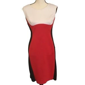 Rn studio block dress 6 red black sleeveless